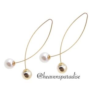 Gold-tone Fish With Silver & Pearl Balls Lightweight Earrings